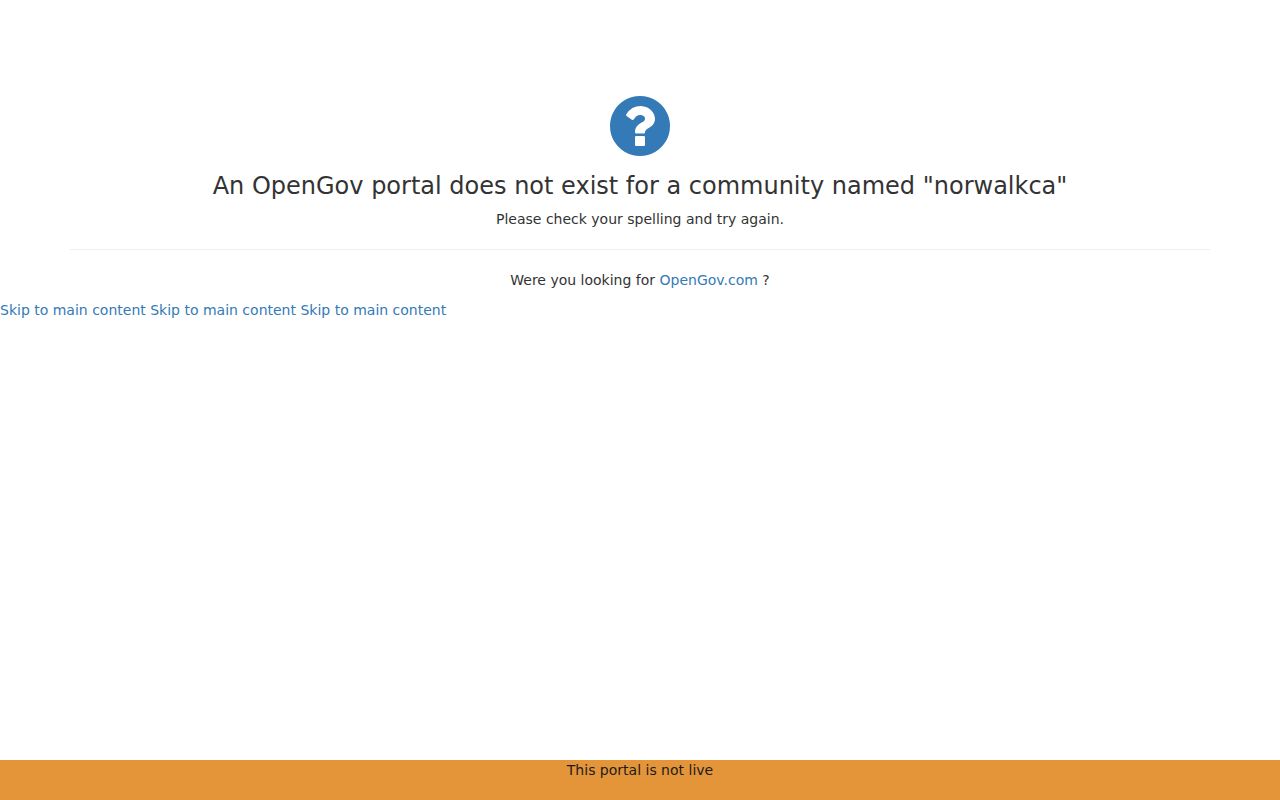 Norwalk residents directory view of the Norwalk city public-records request portal