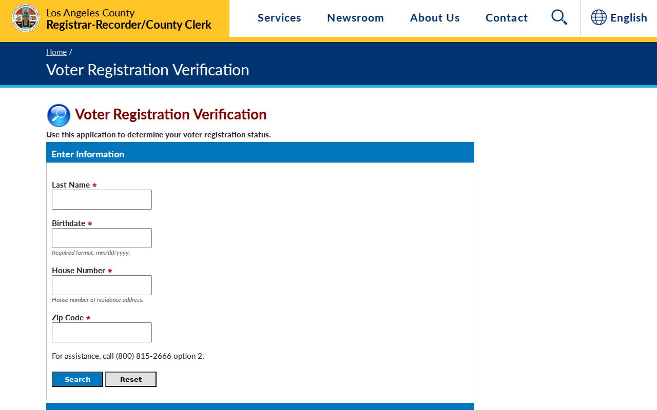 Norwalk residents directory view of the Los Angeles County voter status lookup