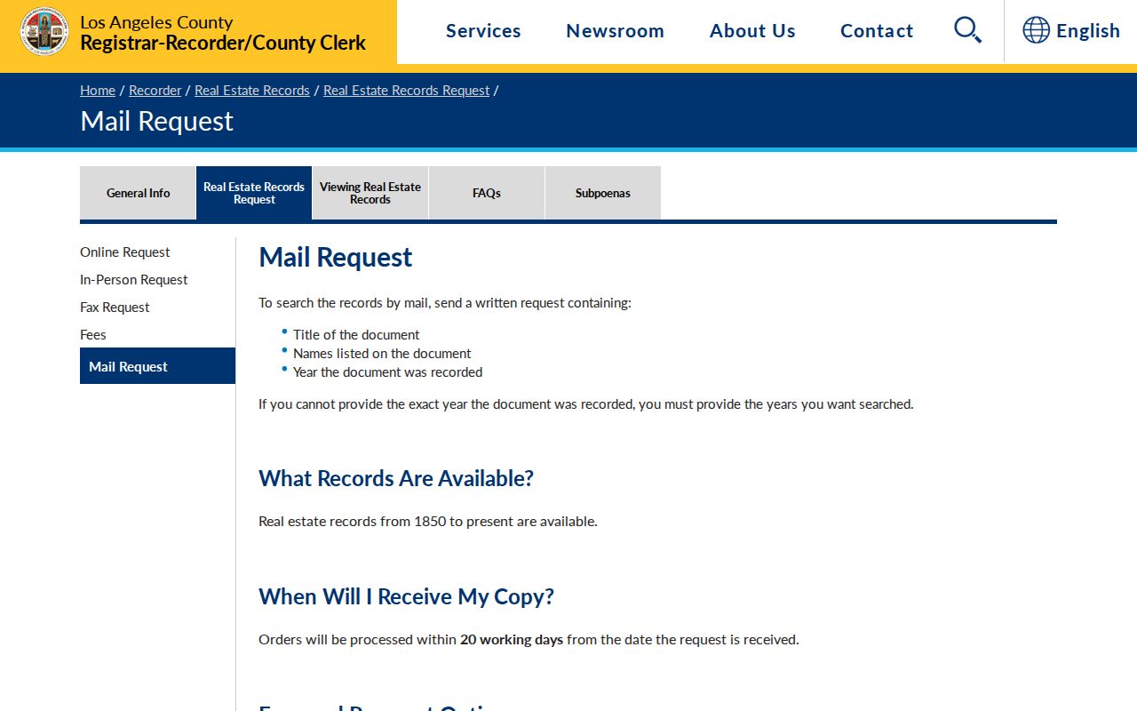 Norwalk previous residents recorded deed copy request