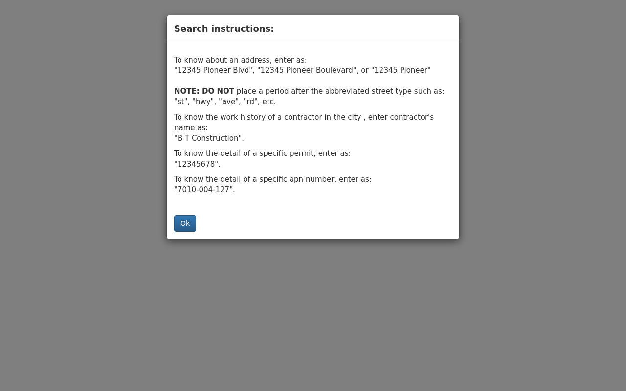 Norwalk street directory permit and property lookup by address